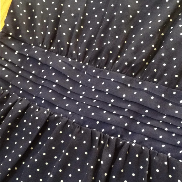 Retro Style Navy and White Polka Dots Dress - Picture 7 of 8